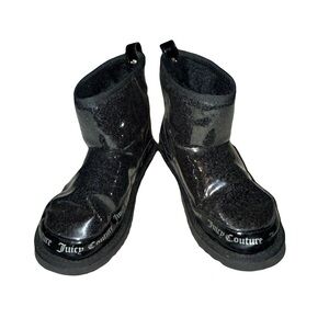 Juicy Couture Klash Bootie in Black and Clear Size 7 **Small Crack in Left Boot
